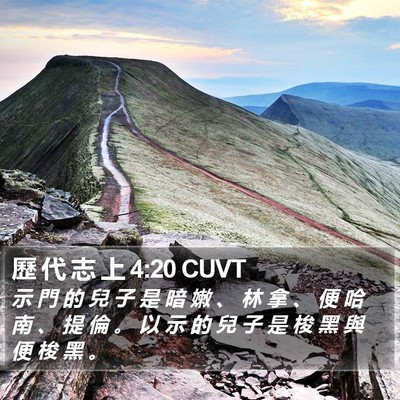 歷 代 志 上 4:20 CUVT Bible Verse Image