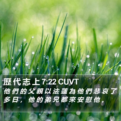 歷 代 志 上 7:22 CUVT Bible Verse Image