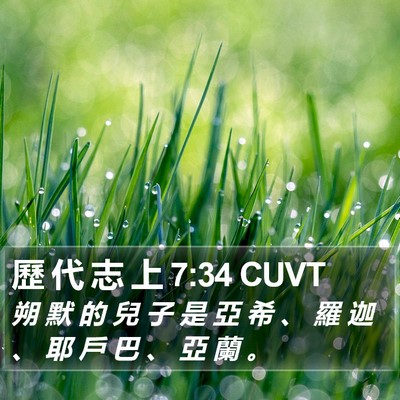 歷 代 志 上 7:34 CUVT Bible Verse Image