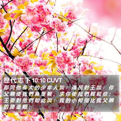 歷 代 志 下 10:10 CUVT Bible Verse Image