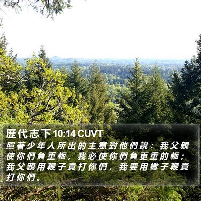 歷 代 志 下 10:14 CUVT Bible Verse Image