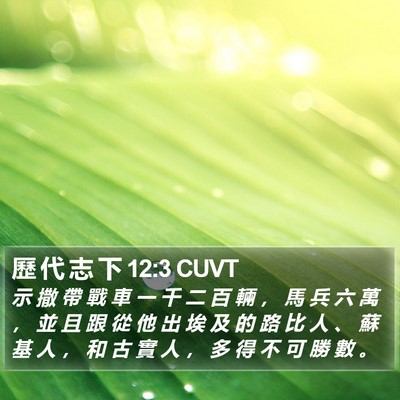 歷 代 志 下 12:3 CUVT Bible Verse Image