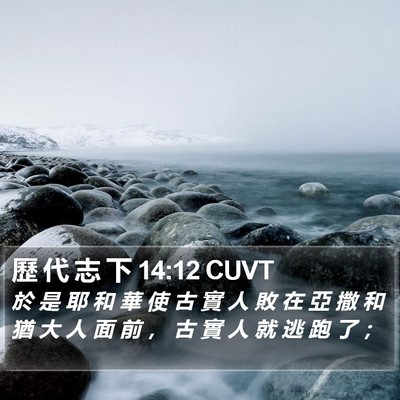 歷 代 志 下 14:12 CUVT Bible Verse Image
