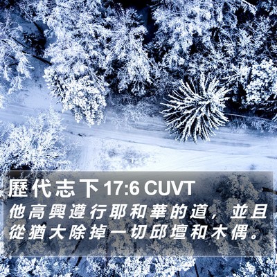 歷 代 志 下 17:6 CUVT Bible Verse Image