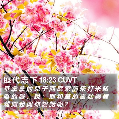 歷 代 志 下 18:23 CUVT Bible Verse Image