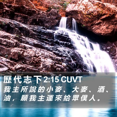 歷 代 志 下 2:15 CUVT Bible Verse Image