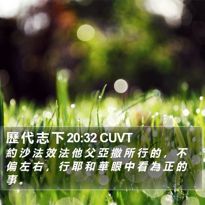 歷 代 志 下 20:32 CUVT Bible Verse Image