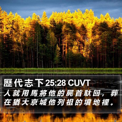 歷 代 志 下 25:28 CUVT Bible Verse Image