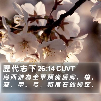 歷 代 志 下 26:14 CUVT Bible Verse Image