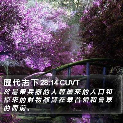 歷 代 志 下 28:14 CUVT Bible Verse Image
