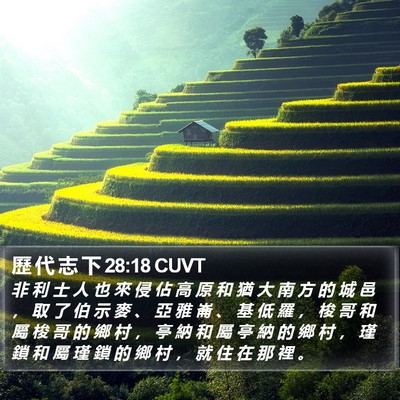 歷 代 志 下 28:18 CUVT Bible Verse Image