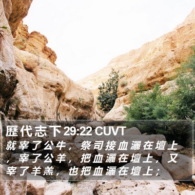 歷 代 志 下 29:22 CUVT Bible Verse Image
