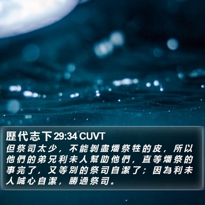 歷 代 志 下 29:34 CUVT Bible Verse Image