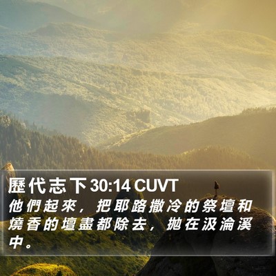 歷 代 志 下 30:14 CUVT Bible Verse Image