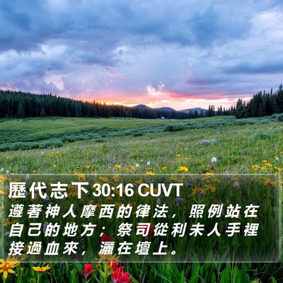 歷 代 志 下 30:16 CUVT Bible Verse Image