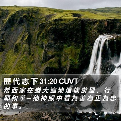 歷 代 志 下 31:20 CUVT Bible Verse Image