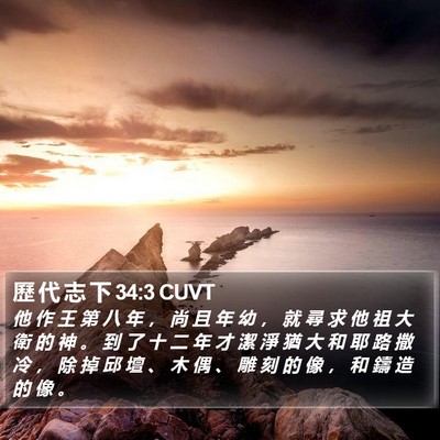 歷 代 志 下 34:3 CUVT Bible Verse Image