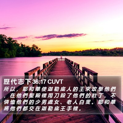 歷 代 志 下 36:17 CUVT Bible Verse Image