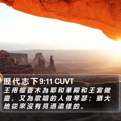 歷 代 志 下 9:11 CUVT Bible Verse Image