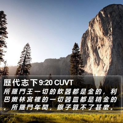 歷 代 志 下 9:20 CUVT Bible Verse Image