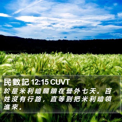 民 數 記 12:15 CUVT Bible Verse Image