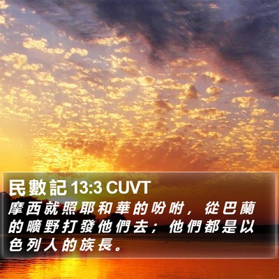 民 數 記 13:3 CUVT Bible Verse Image