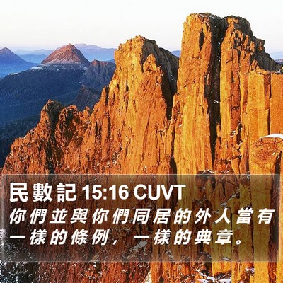 民 數 記 15:16 CUVT Bible Verse Image