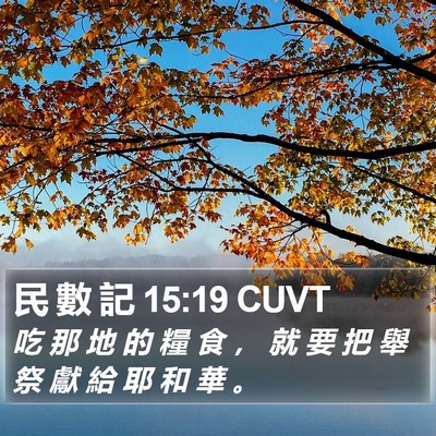 民 數 記 15:19 CUVT Bible Verse Image