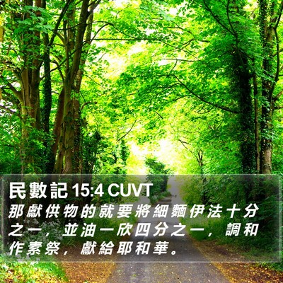 民 數 記 15:4 CUVT Bible Verse Image