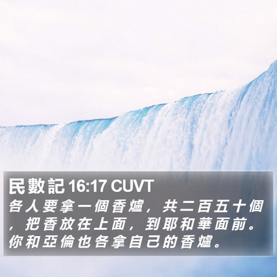 民 數 記 16:17 CUVT Bible Verse Image