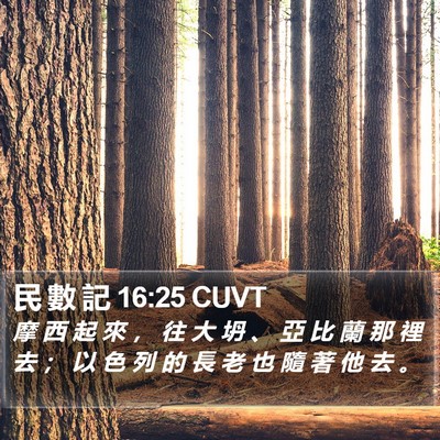 民 數 記 16:25 CUVT Bible Verse Image