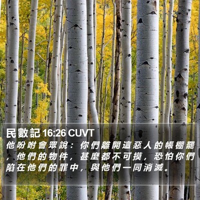 民 數 記 16:26 CUVT Bible Verse Image