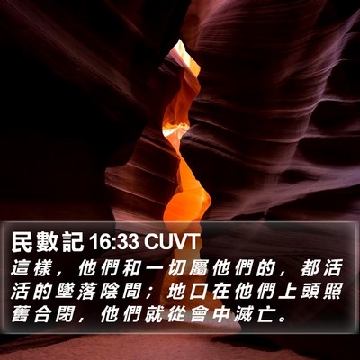 民 數 記 16:33 CUVT Bible Verse Image