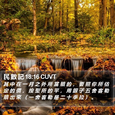 民 數 記 18:16 CUVT Bible Verse Image