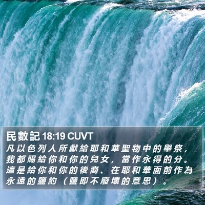 民 數 記 18:19 CUVT Bible Verse Image