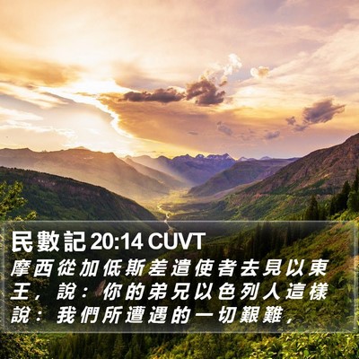 民 數 記 20:14 CUVT Bible Verse Image