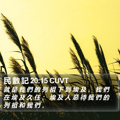 民 數 記 20:15 CUVT Bible Verse Image