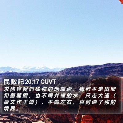 民 數 記 20:17 CUVT Bible Verse Image