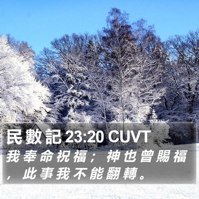 民 數 記 23:20 CUVT Bible Verse Image