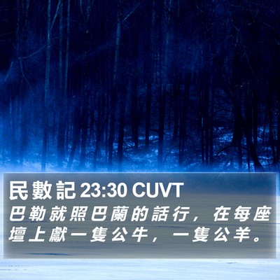 民 數 記 23:30 CUVT Bible Verse Image
