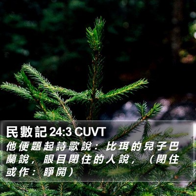 民 數 記 24:3 CUVT Bible Verse Image