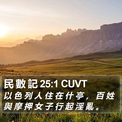 民 數 記 25:1 CUVT Bible Verse Image