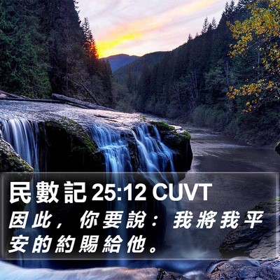 民 數 記 25:12 CUVT Bible Verse Image