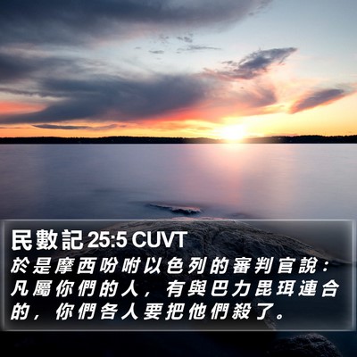 民 數 記 25:5 CUVT Bible Verse Image