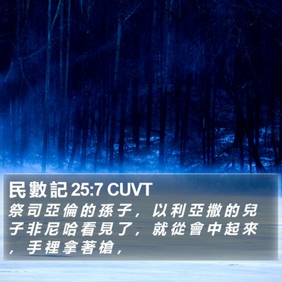民 數 記 25:7 CUVT Bible Verse Image