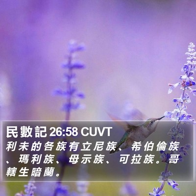 民 數 記 26:58 CUVT Bible Verse Image