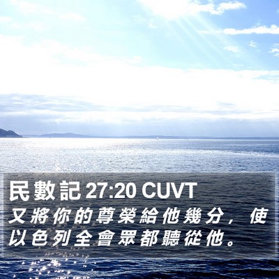 民 數 記 27:20 CUVT Bible Verse Image