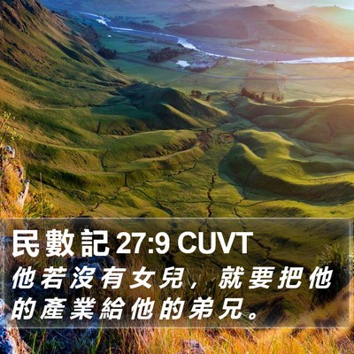 民 數 記 27:9 CUVT Bible Verse Image