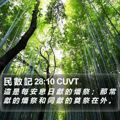 民 數 記 28:10 CUVT Bible Verse Image