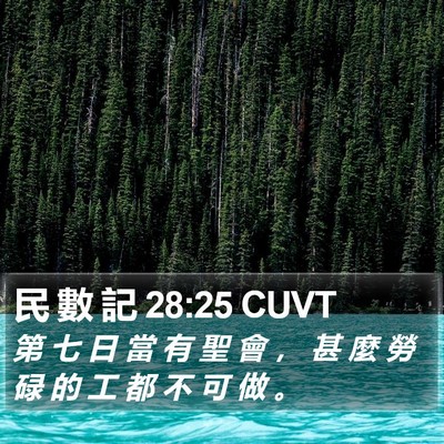 民 數 記 28:25 CUVT Bible Verse Image